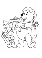 A coloring page of winnie the pooh - group